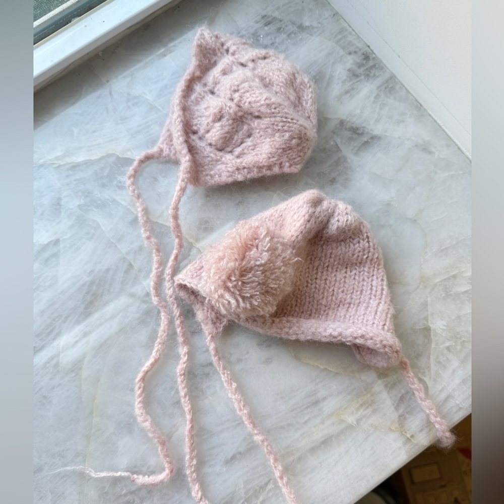 Soft Pink Knit Baby Hat